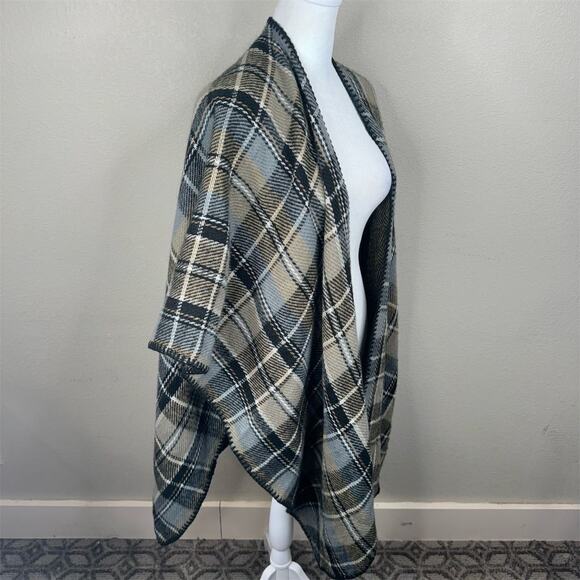 Woolrich Women's Reversible Plaid Herringbone Blanket‎ Wrap Shawl Scarf - Picture 6 of 10